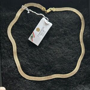 Chrysos 925, Gold plated Herringbone Double Sided Necklace